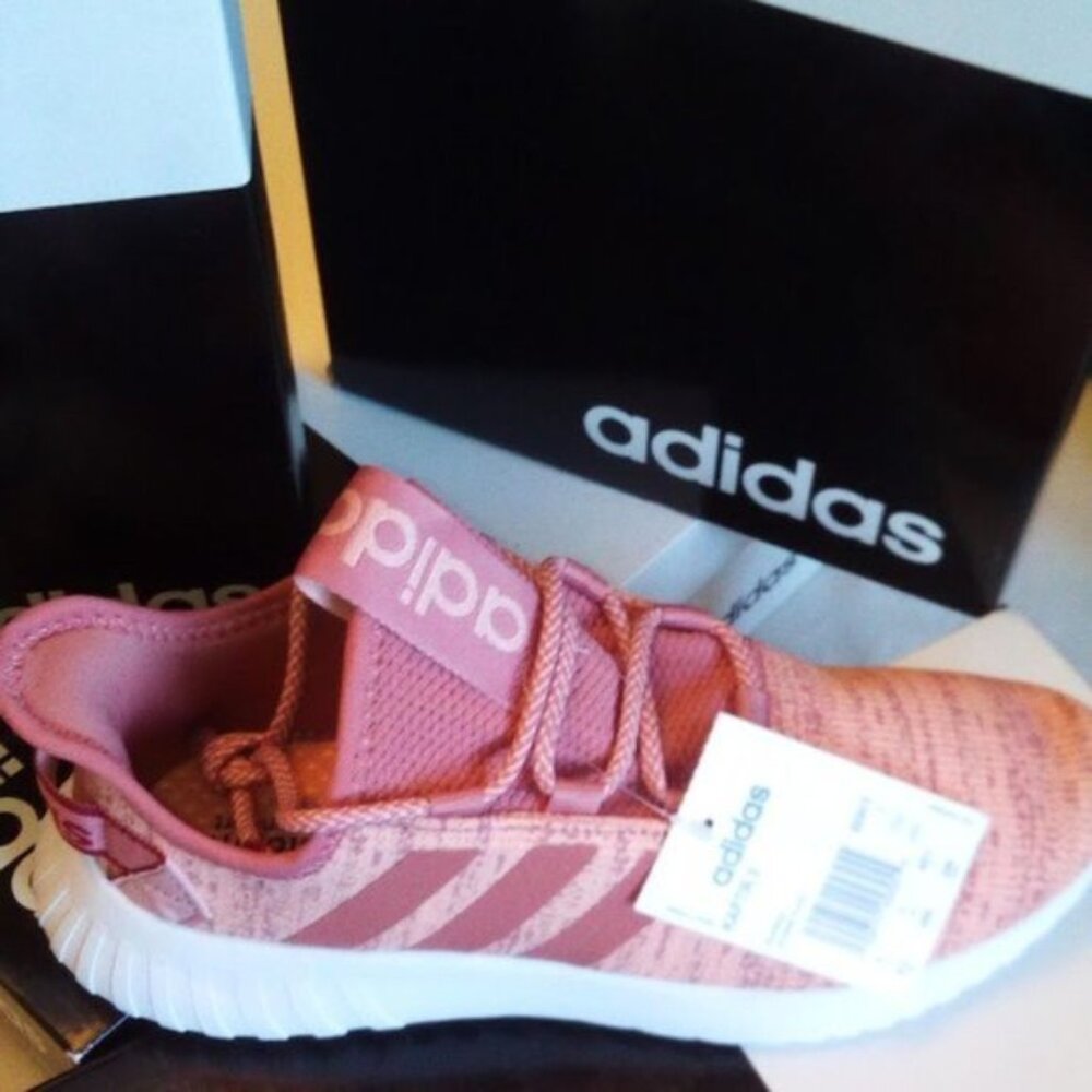 Adidas Kaptir X Raw Pink White Cloudfoam Low Top Sneakers Trainers Women’s 9.5